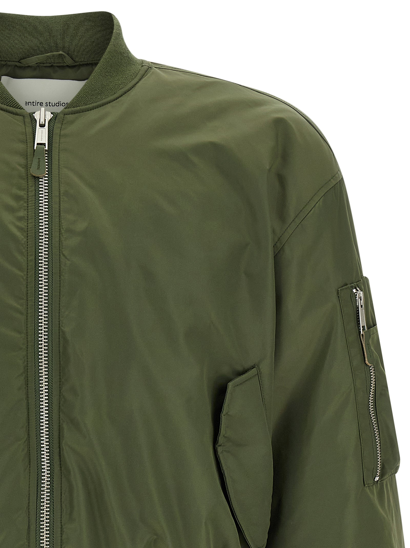 Nylon bomber jacket Green Down Jacket, Parka, Casual