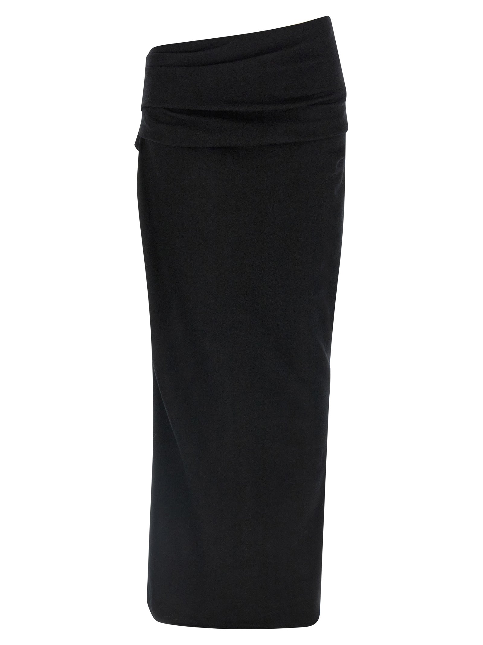 Stretch wool skirt Black
