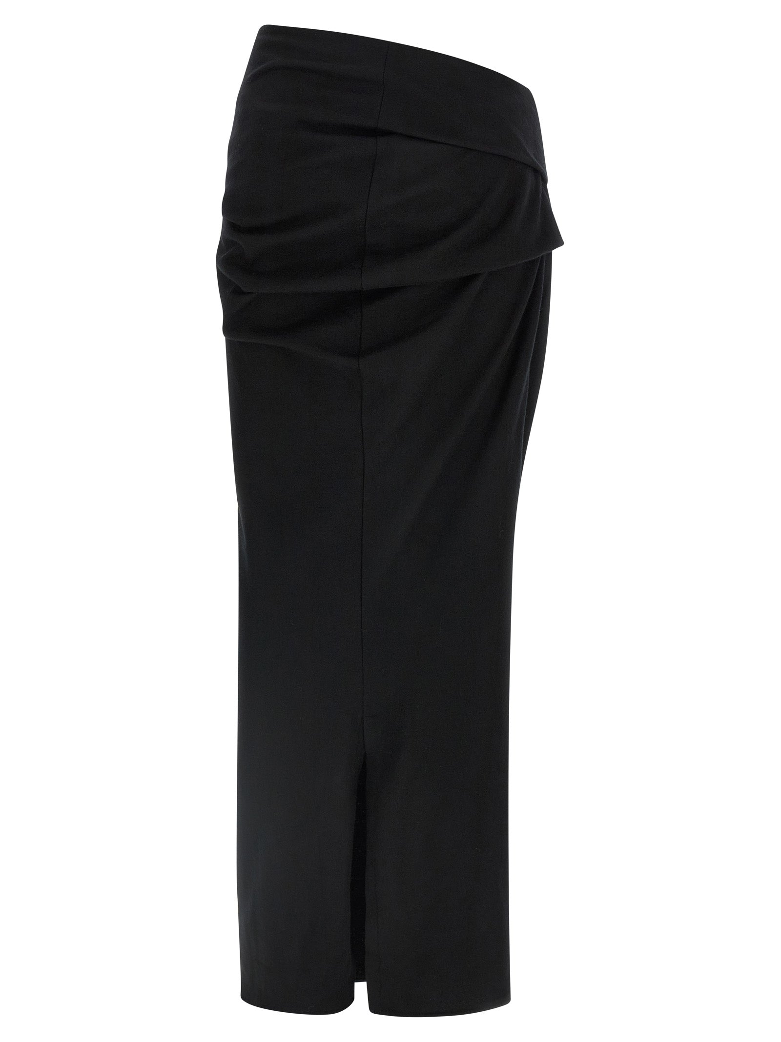 Stretch wool skirt Black