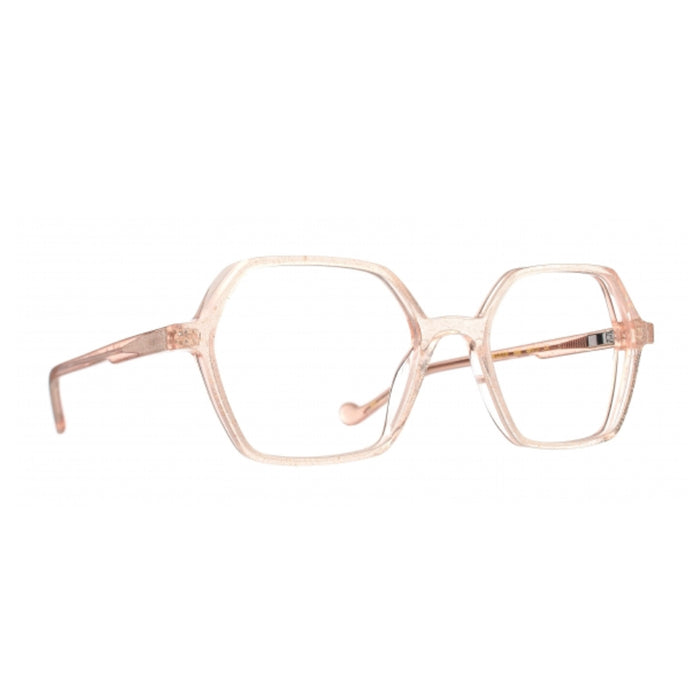 Tete À Lunettes Mini Cutie Junior 669 Gold Sparkles Rosa Acetate Occhiali Da Vista
