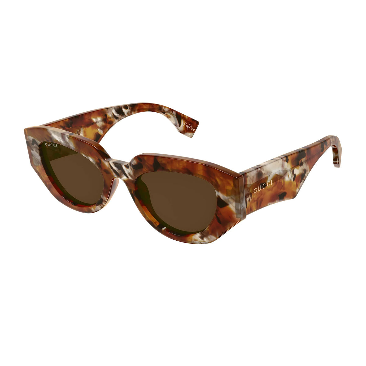 Gucci GG2007S Linea Re-Ace 002 Havana Brown Recycled Acetate Occhiali Da Sole