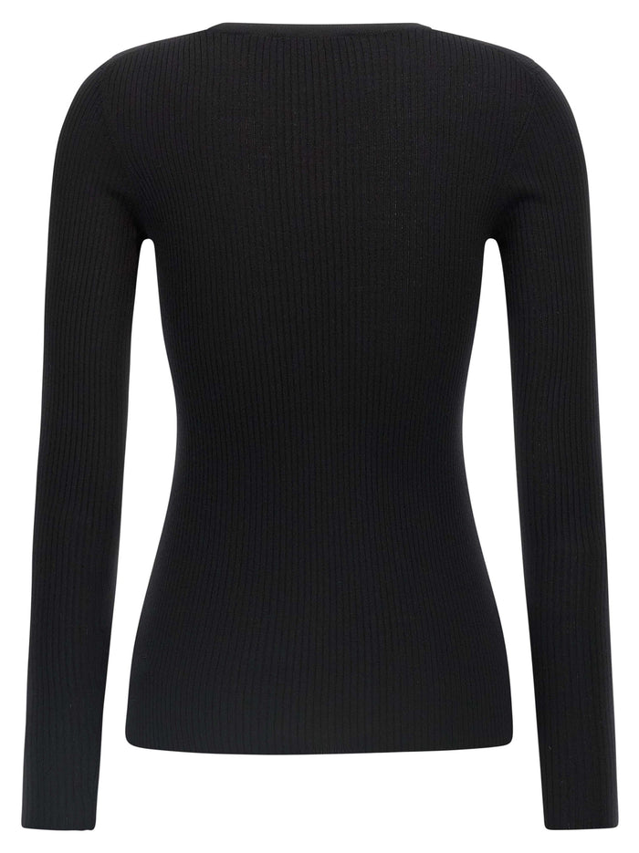 Ribbed sweater Black Merino Wool Sweater, Cardigans