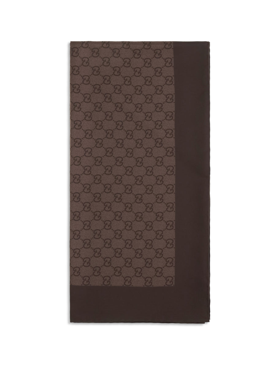 Gucci 100% Silk scarf in brown