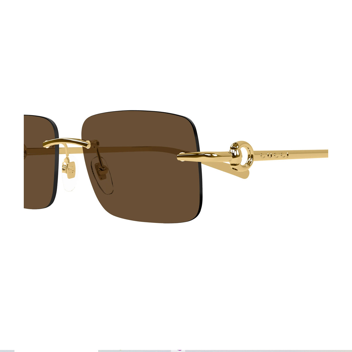 Gucci GG1703S Linea Horsebit 004 Gold Brown Oro Metal Occhiali Da Sole