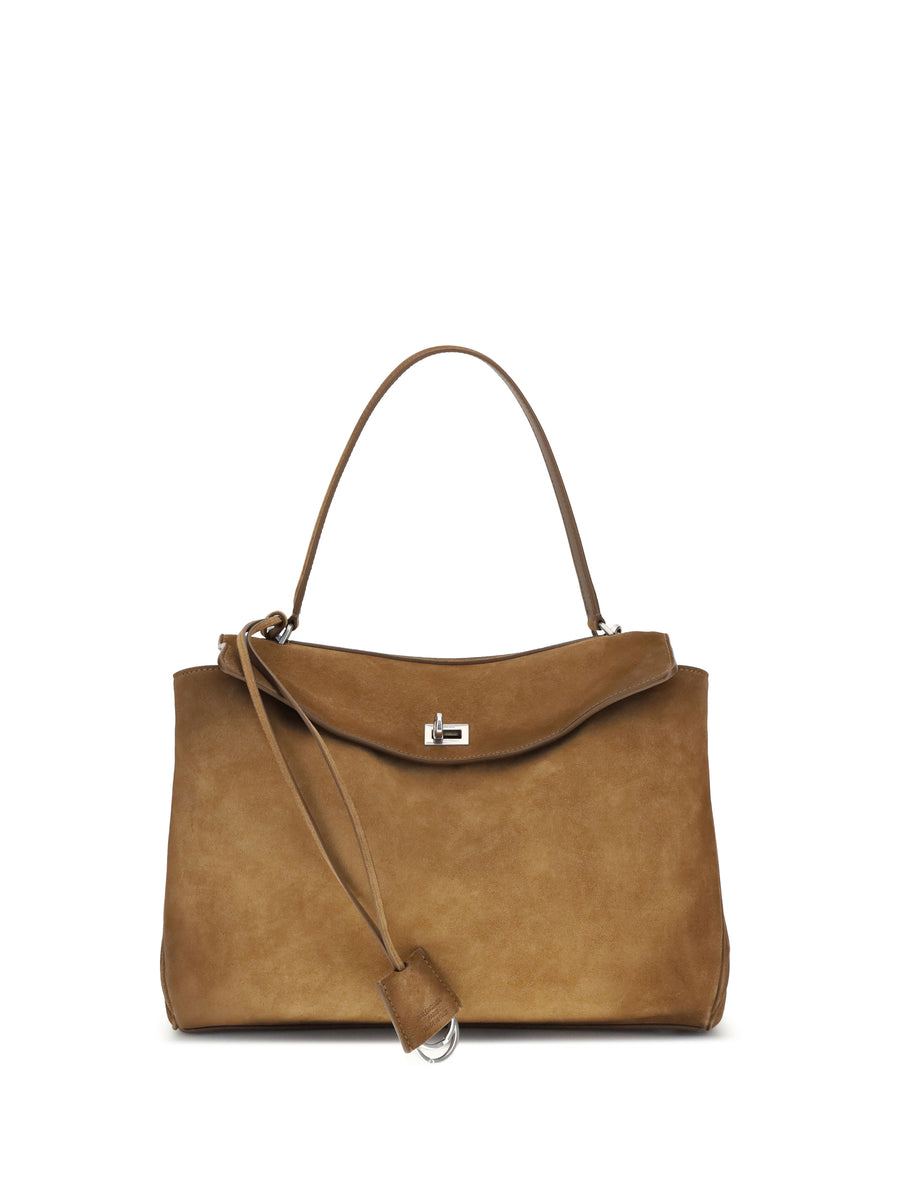 Balenciaga Waxed suede calfskin (100% calf leather Bos Taurus) shoulder bag in brown