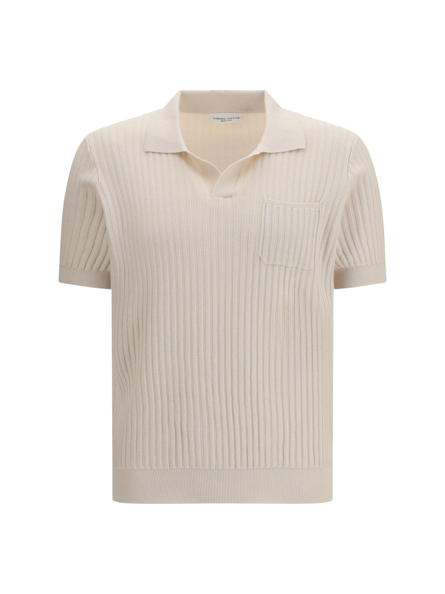 Roberto Collina 100% Cotton polo in beige