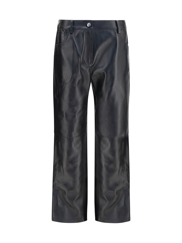 Magda Butrym 100% sheep leather trousers in black