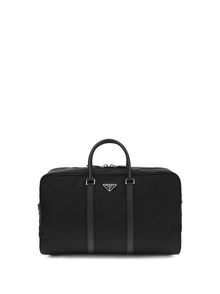 Prada 100% Recycled Polyamide top handle bag in black