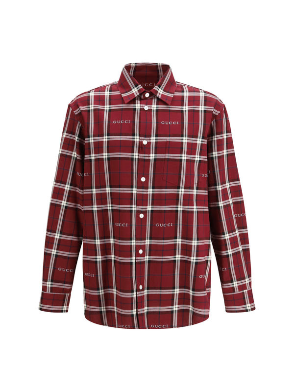 Gucci 100% cotton shirt in bordeaux