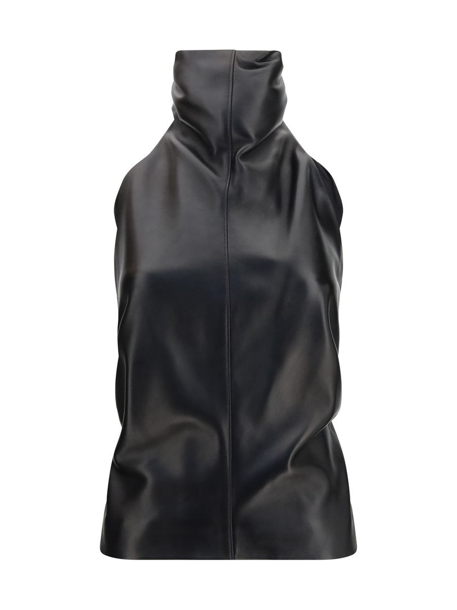 Khaite 100% lamb ovis aries tank top in black
