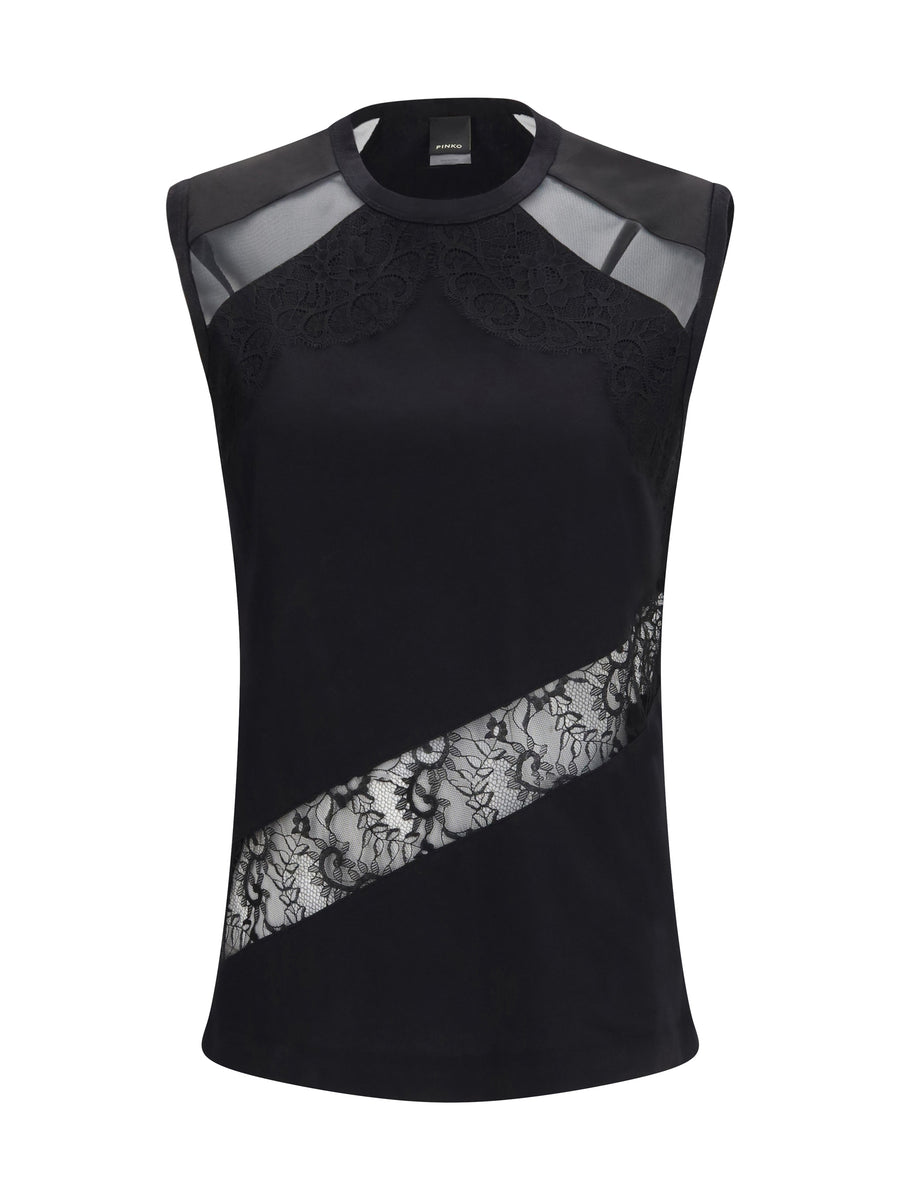 Pinko 100% Cotton tank top in black