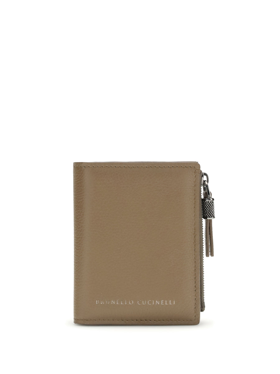 Brunello Cucinelli 100% Calf leather Bos Taurus wallet in beige