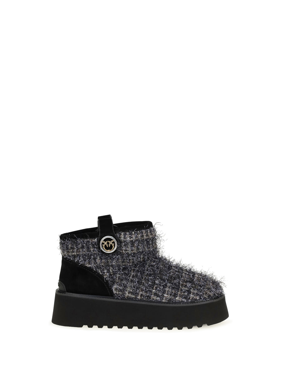 Pinko Upper: 100% Fabric; Sole: 100% Rubber ankle boot in gray
