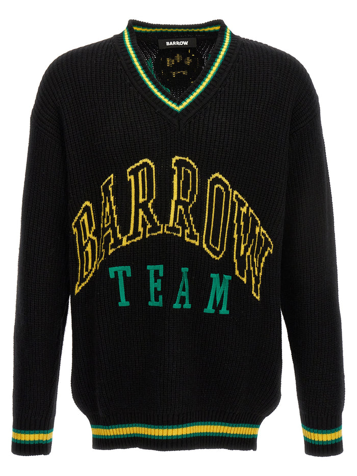 Logo embroidery sweater Black Sweater, Cardigans