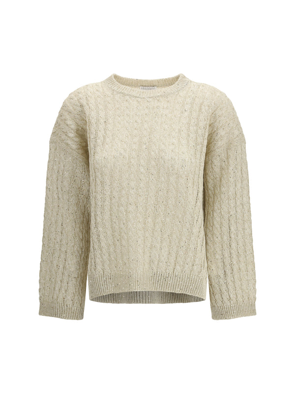 Brunello Cucinelli 94% Linen sweater in beige
