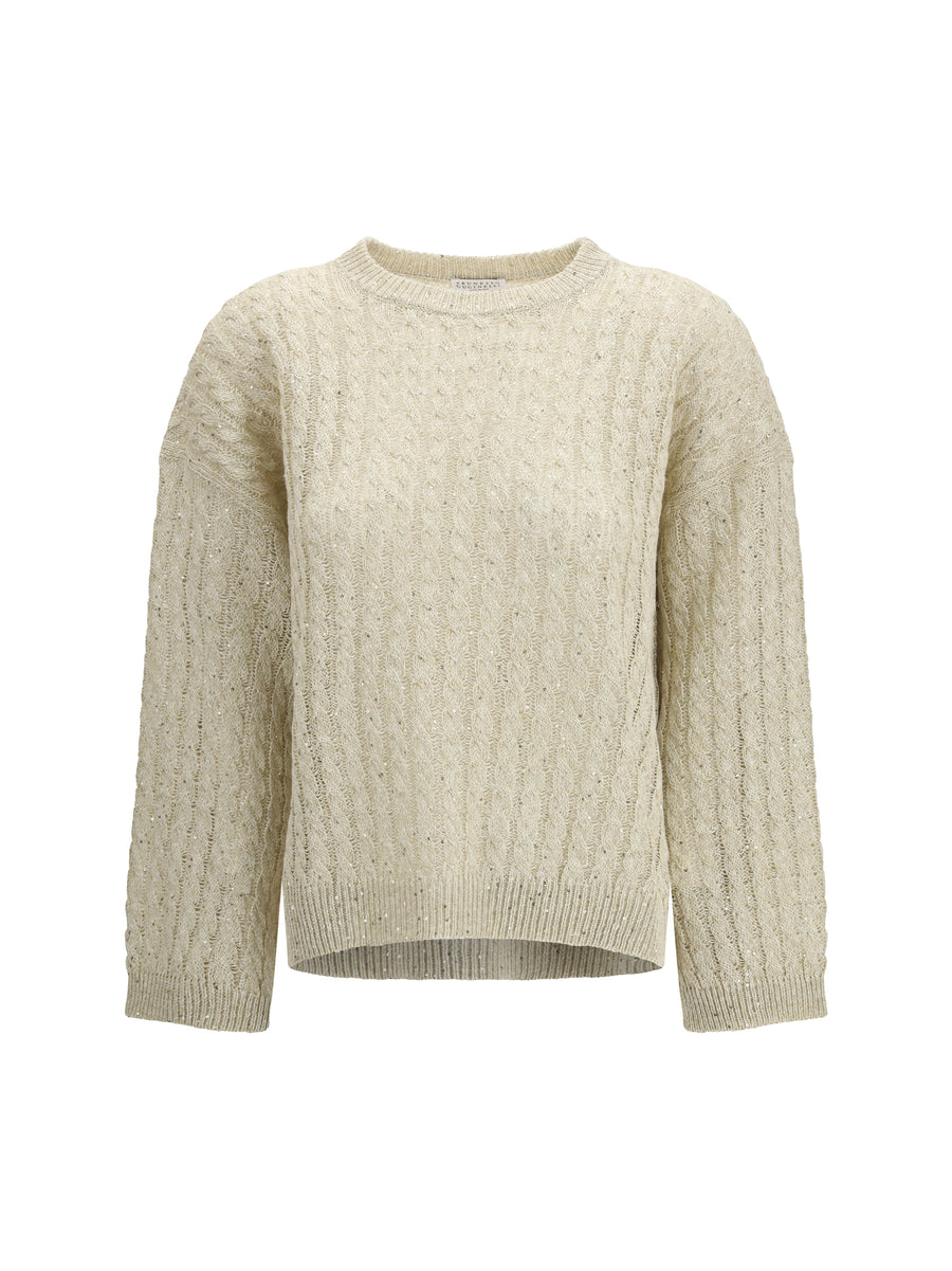 Brunello Cucinelli 94% Linen sweater in beige