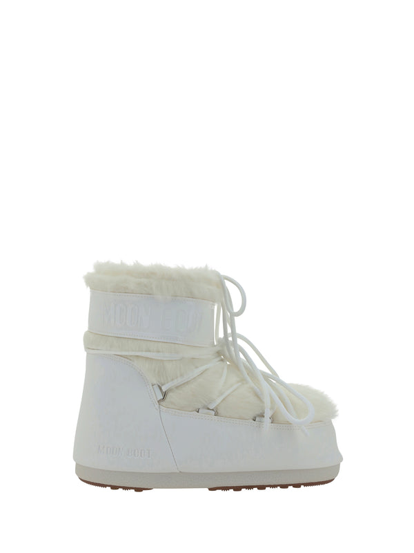Icon Low Faux Fur Boots Optical White Polyamide