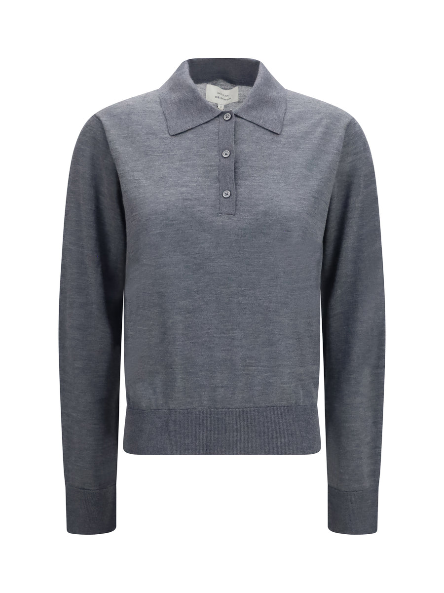 Loulou De Saison 100% Cashmere polo in gray
