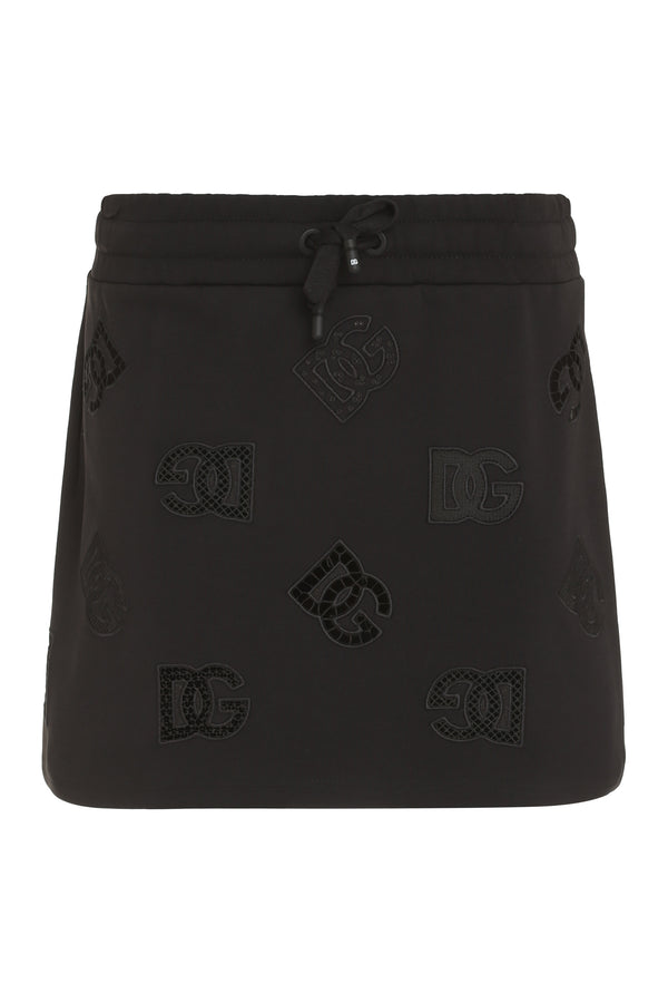 Black Cotton Mini-Skirt Polyester