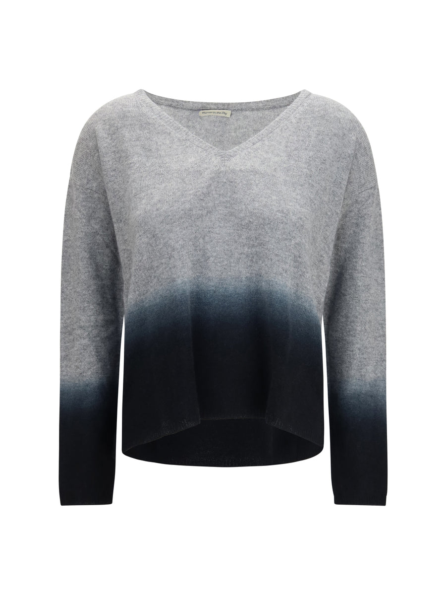Mirror In The Sky 100% Cashmere sweater in gray