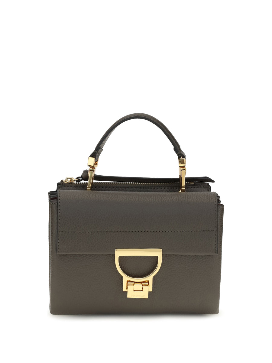 Coccinelle 100% calf leather top handle bag in gray