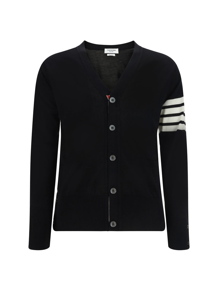 Thom Browne 100% Wool cardigan in black