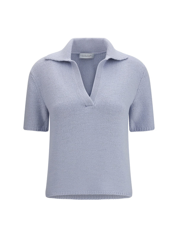 Gabriela Hearst 100% Cashmere polo in blue