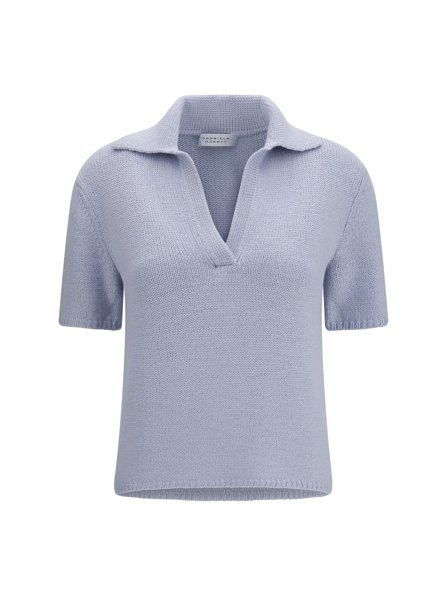 Gabriela Hearst 100% Cashmere polo in blue