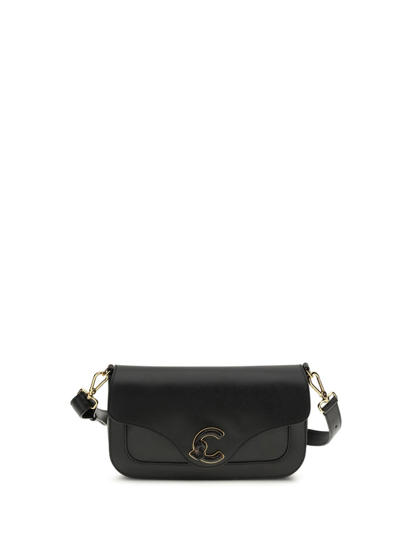 Coccinelle 100% calf leather shoulder bag in black