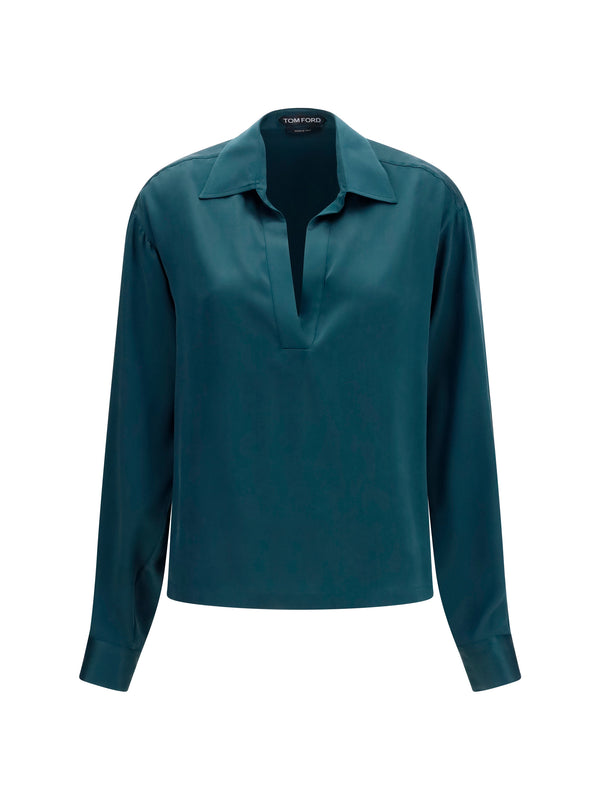 Tom Ford 100% Silk shirt in teal