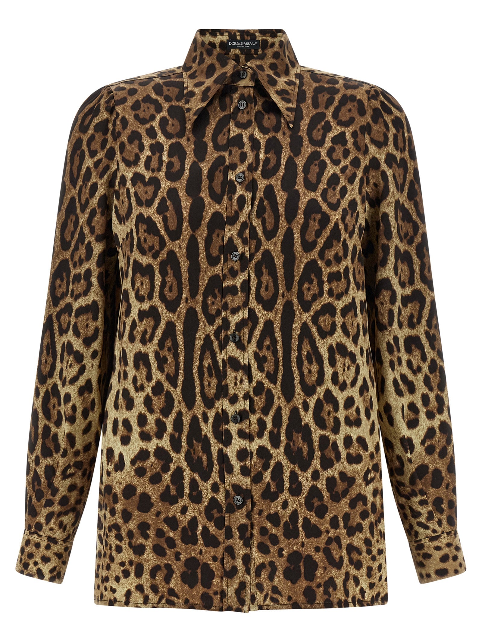 Leopardo Shirt Brown Silk Shirt, Blouse
