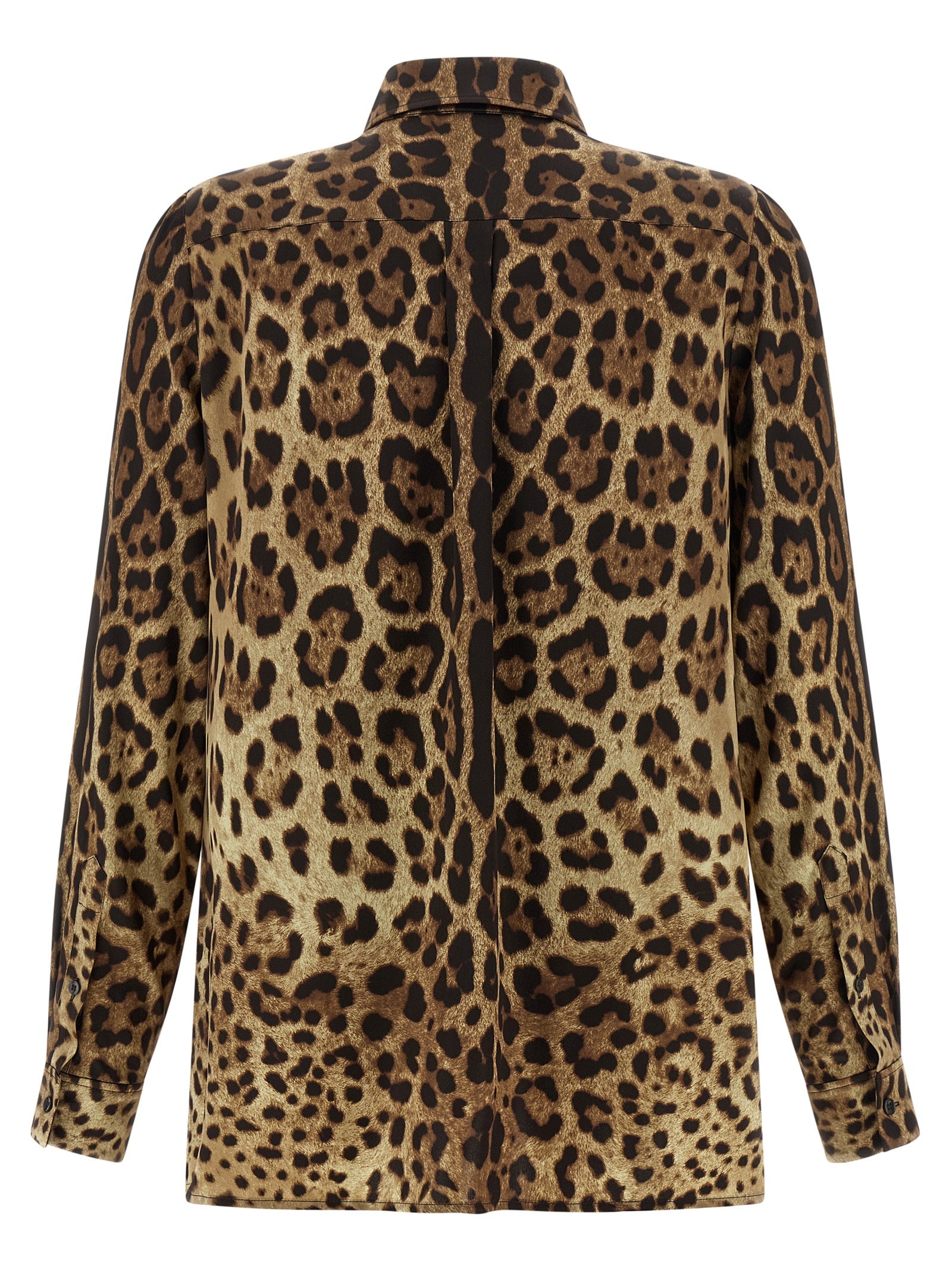 Leopardo Shirt Brown Silk Shirt, Blouse