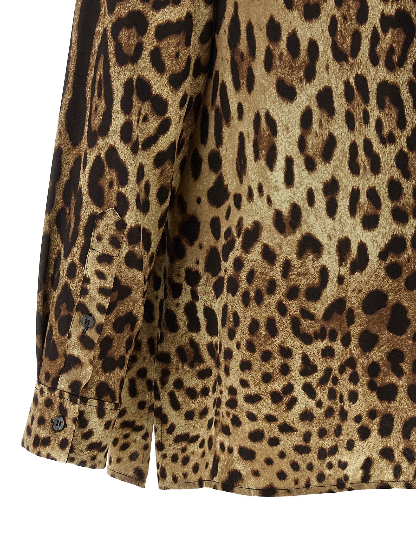 Leopardo Shirt Brown Silk Shirt, Blouse