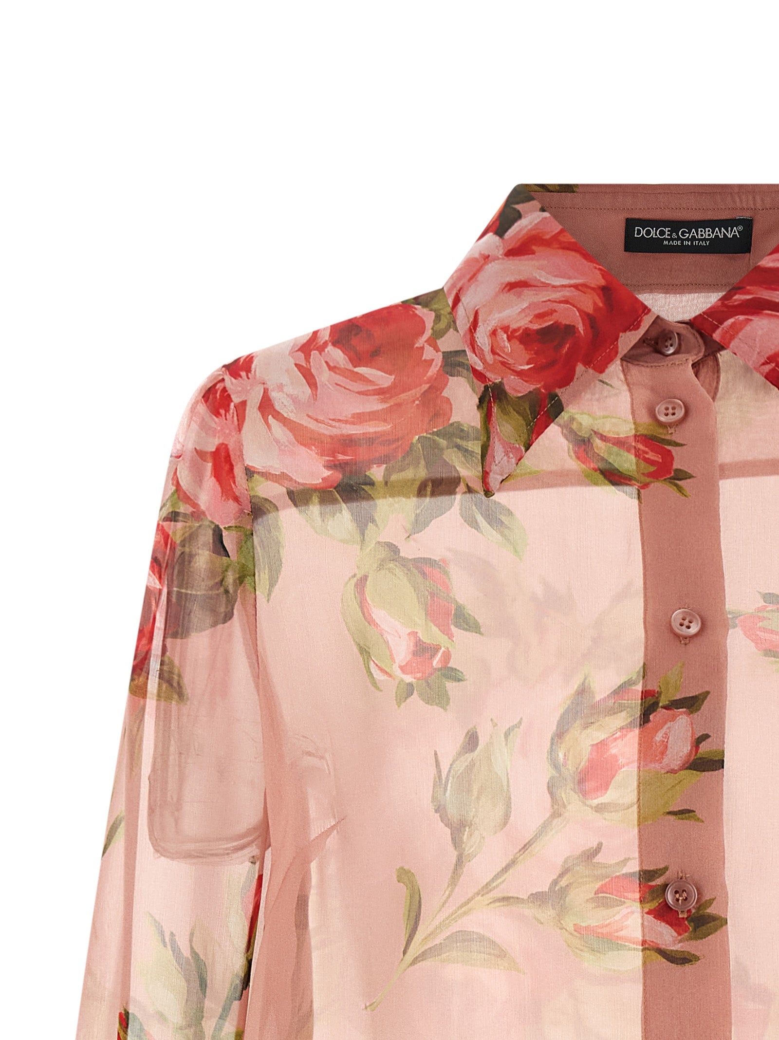 Bouquet Rose Shirt Pink Silk Shirt, Blouse