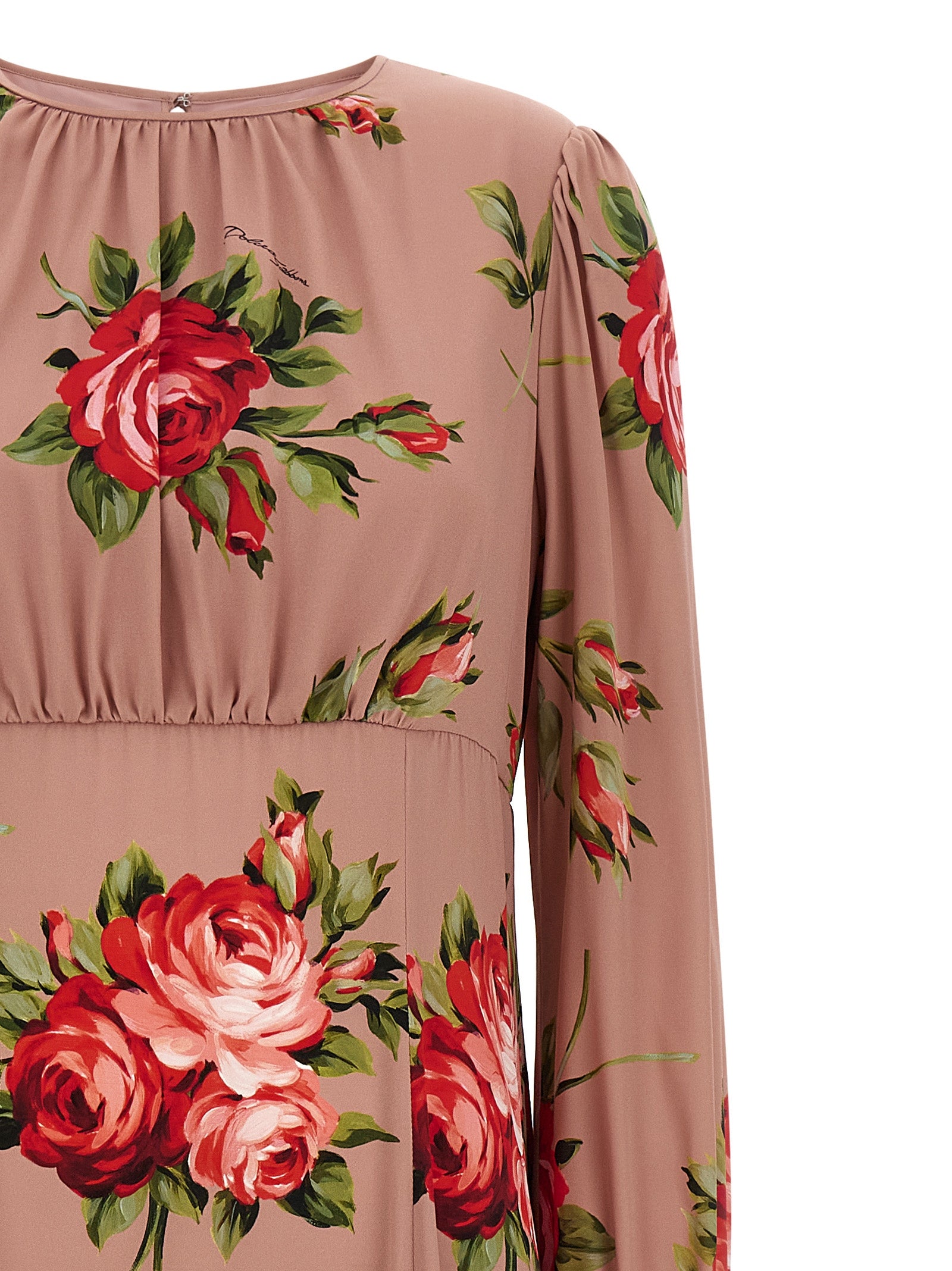 Bouquet Rose Dress Pink Silk