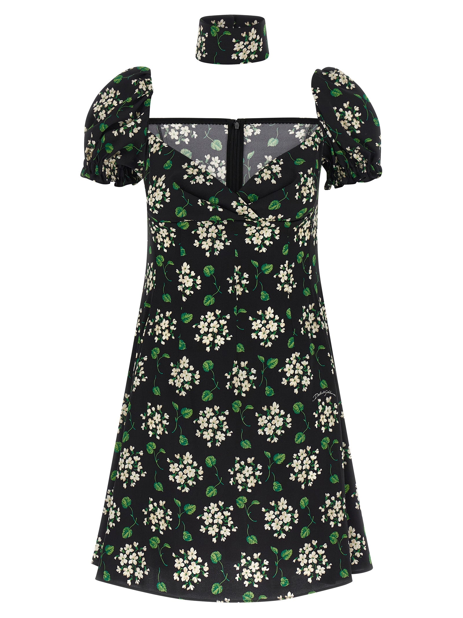 Flower Print Dress Black