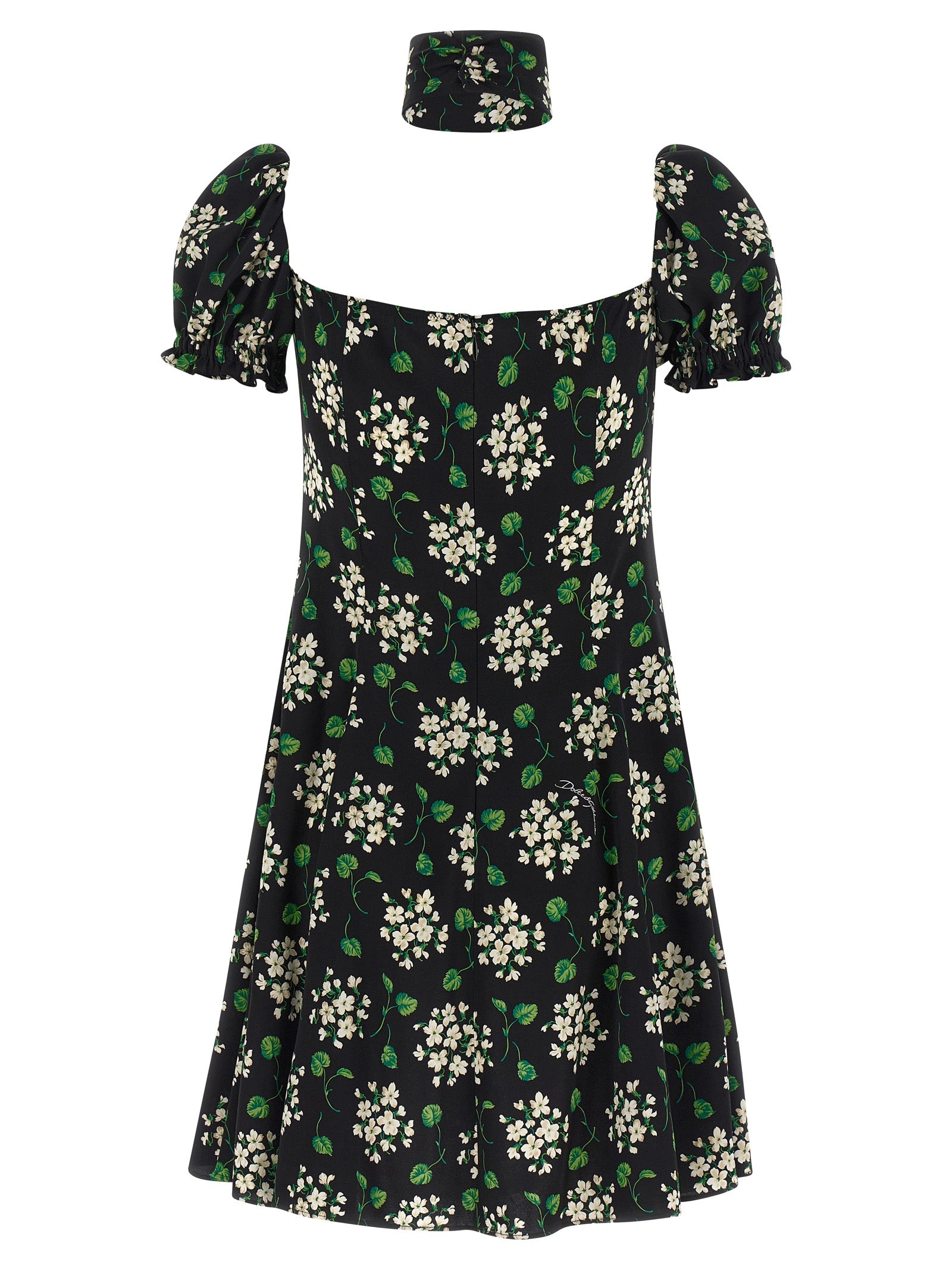 Flower Print Dress Black