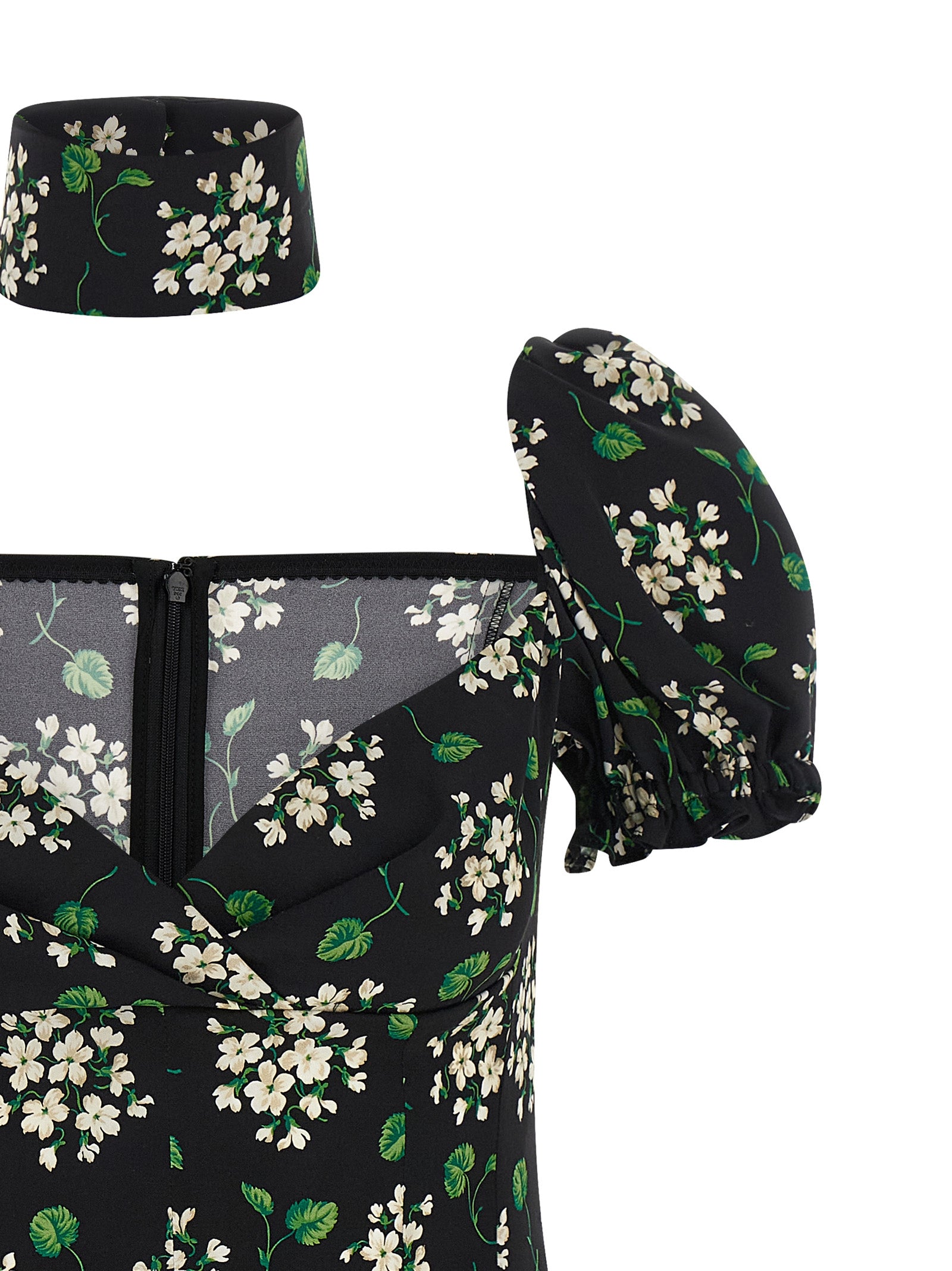 Flower Print Dress Black