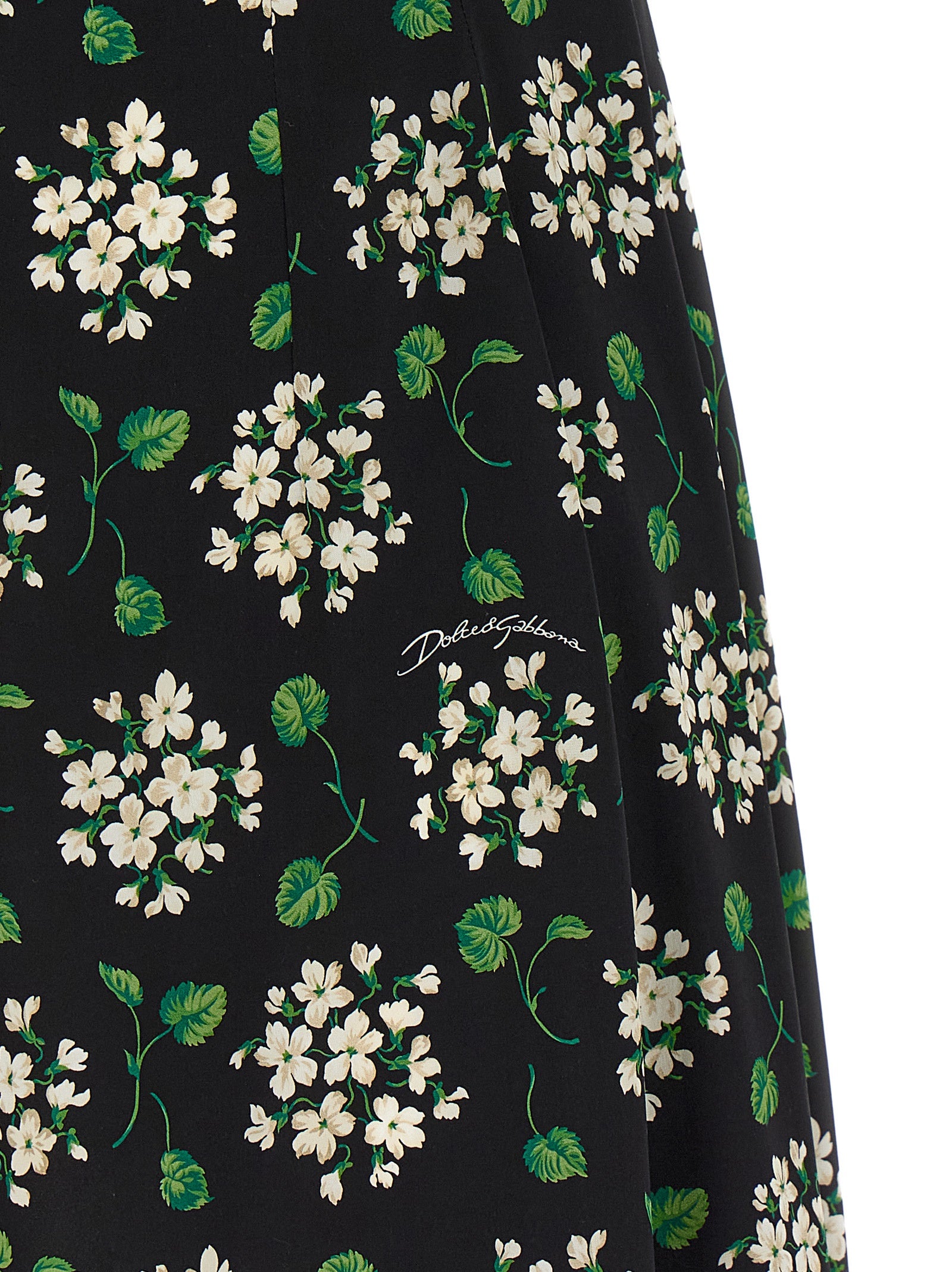 Flower Print Dress Black