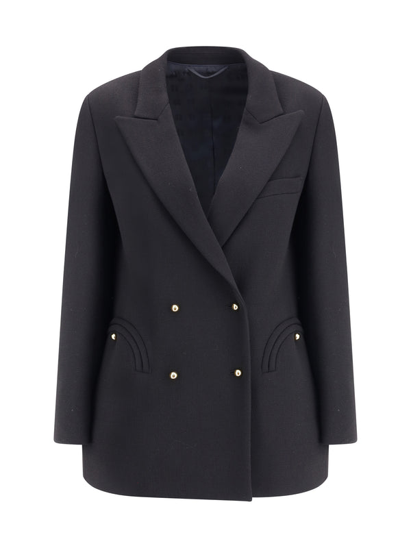 Blazè Milano 100% Fleece Wool Ovis Aries blazer in black
