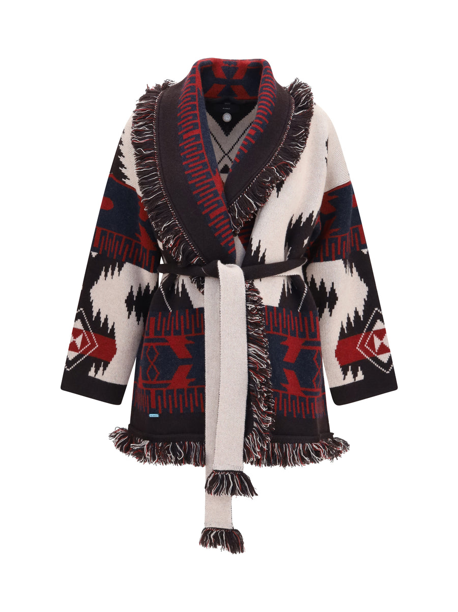 Icon Jacquard Cardigan Canvas/coffe Kashmir/capra Hircus