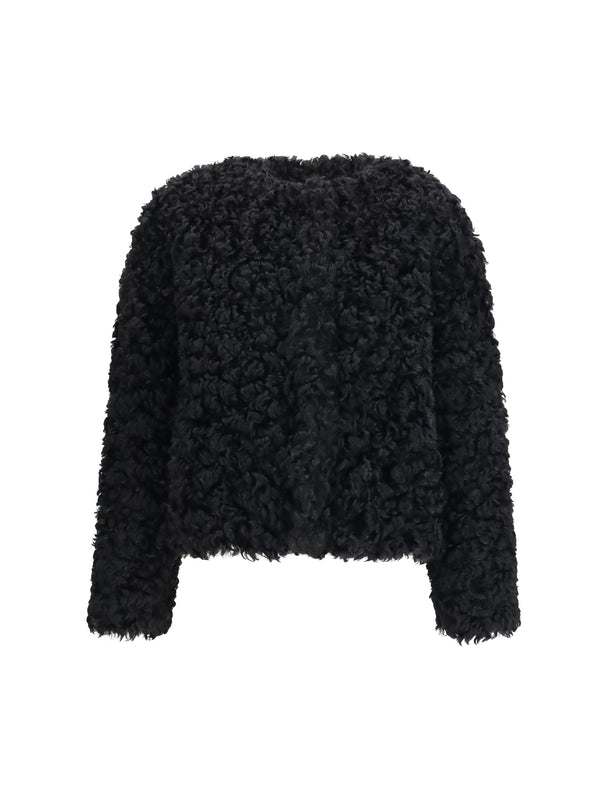 Short Plush Coat Caviar Polyester