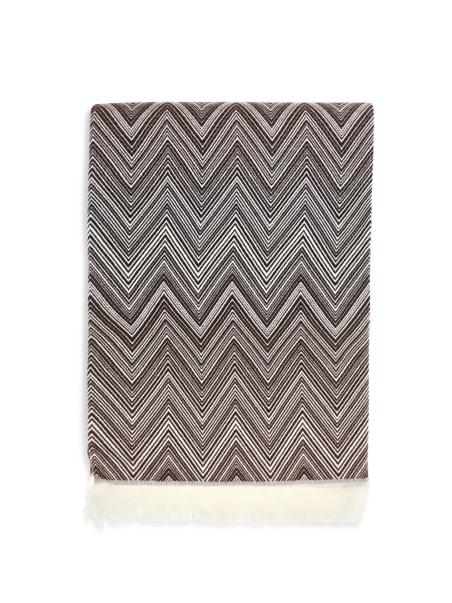 Timmy Fringed Plaid Brown/white Merino Wool Ovis Aries Extras