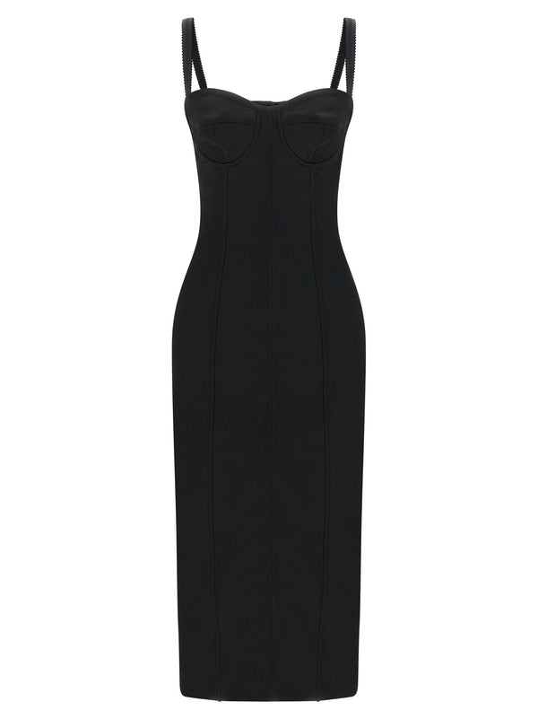 Dolce & Gabbana Black Sicily Bra Corset Dress