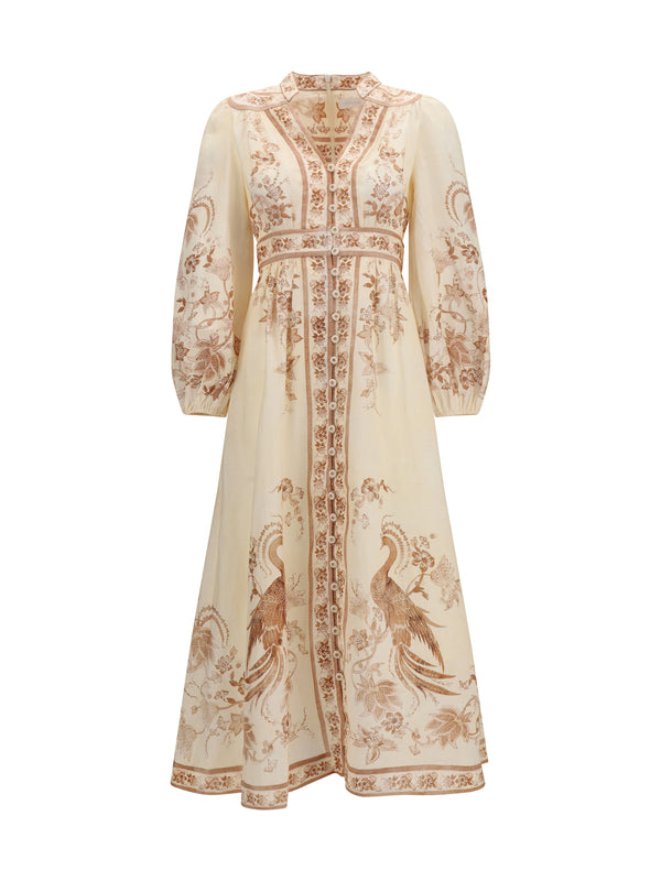 Zimmermann 100% Linen dress in beige