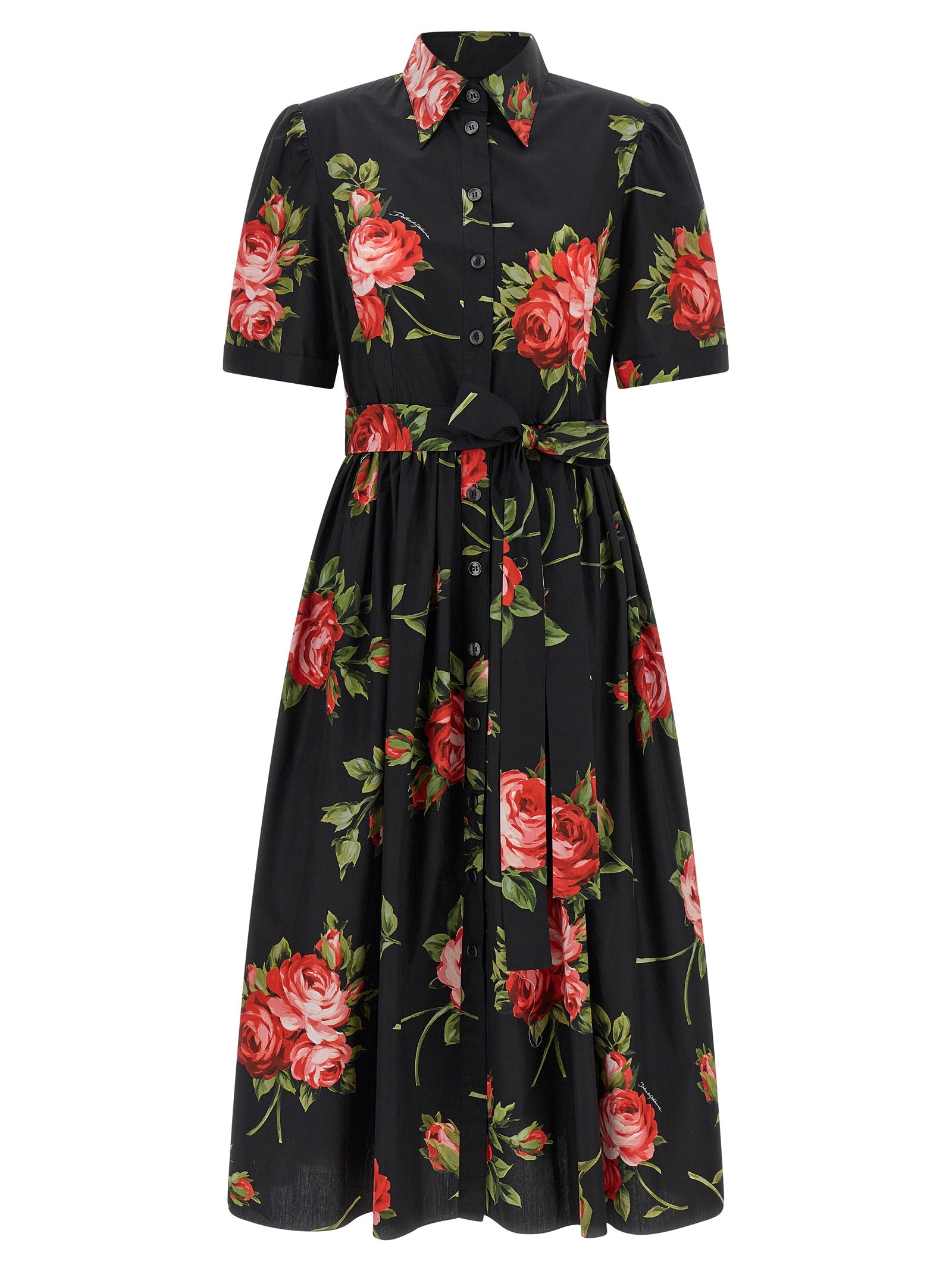 Bouquet Rose dress Black Cotton