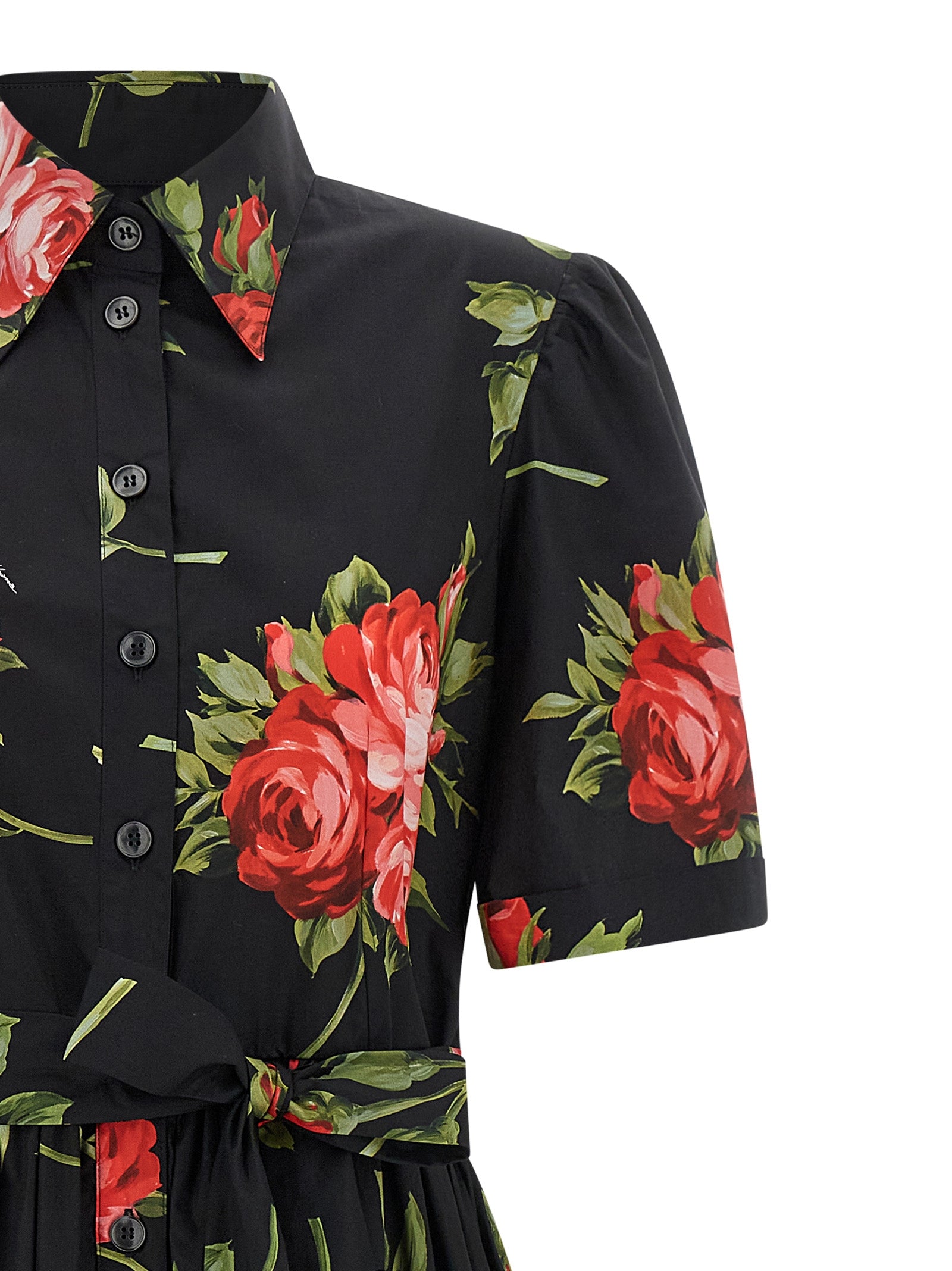Bouquet Rose dress Black Cotton