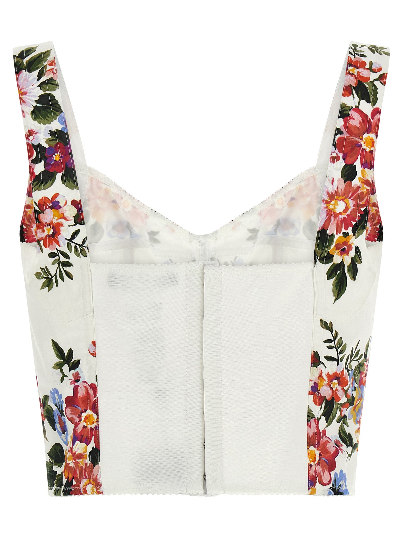 Mazzo Di Fiori Print Top Multicolor Cotton Polyamide Elastane Tops