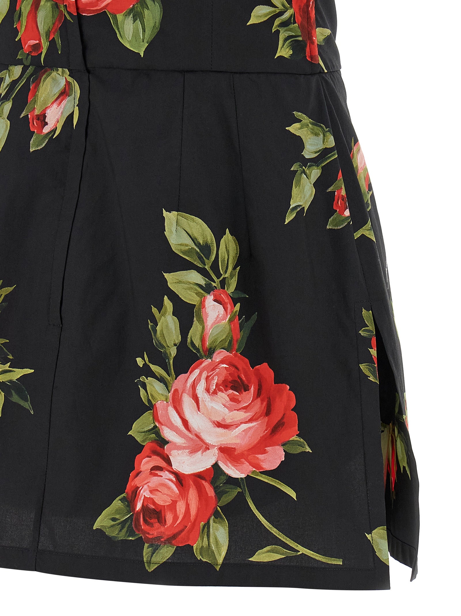 Bouquet Rose top Black Cotton Tops