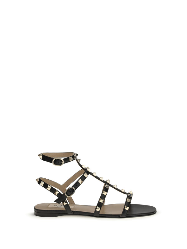 Sandal | Rockstud T. 05 Vitello-Napp Nero Calf Leather Bos Taurus